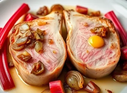 Côtes de porc à la rhubarbe