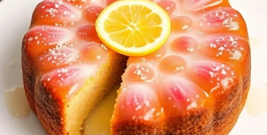 Gâteau de rhubarbe au citron