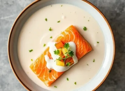 Soupe de saumon au lait de maison