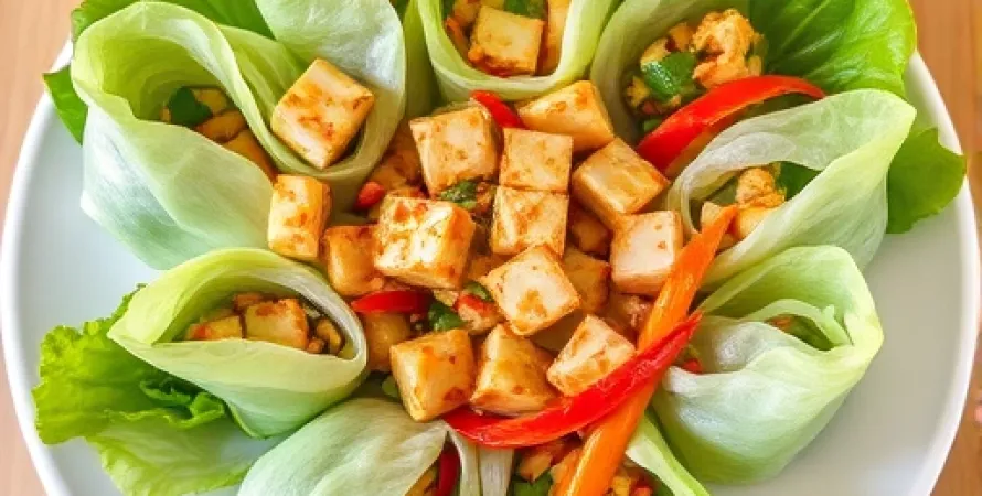 Rouleaux de laitue au tofu