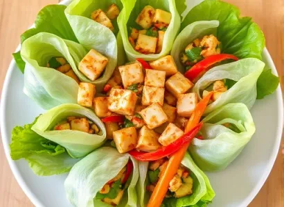 Rouleaux de laitue au tofu