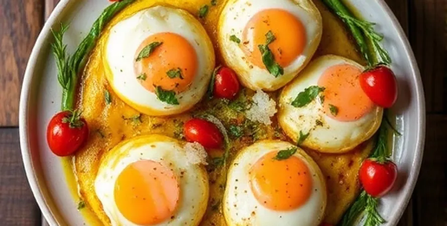 Oeufs au four aux épinards et parmesan