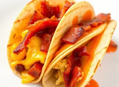 Tacos au Bacon, Fromage et Œufs