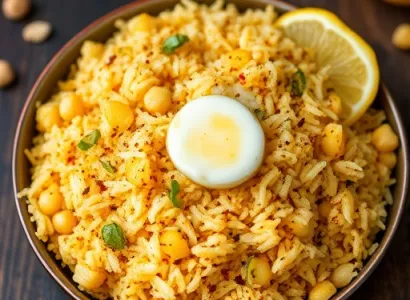Riz aux pommes de terre juliennees