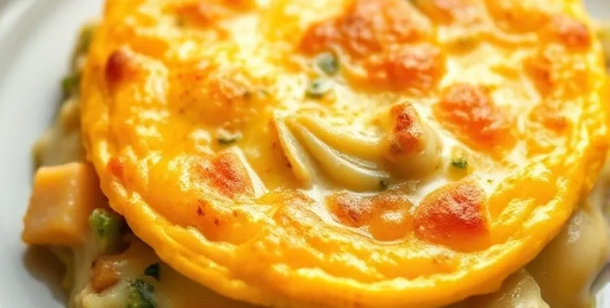 Omelette au fromage et artichaut