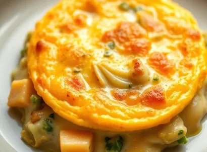 Omelette au fromage et artichaut