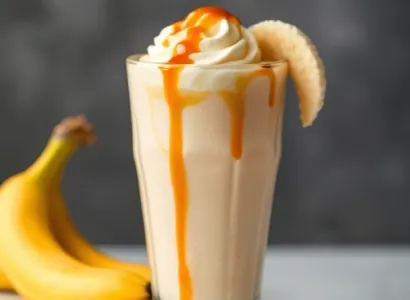 Milkshake à la banane et au caramel
