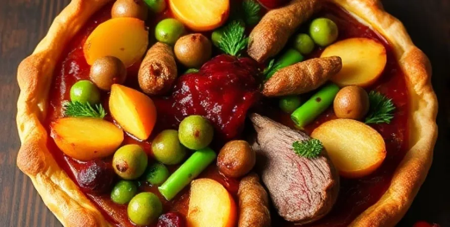 Tarte aux légumes et viande