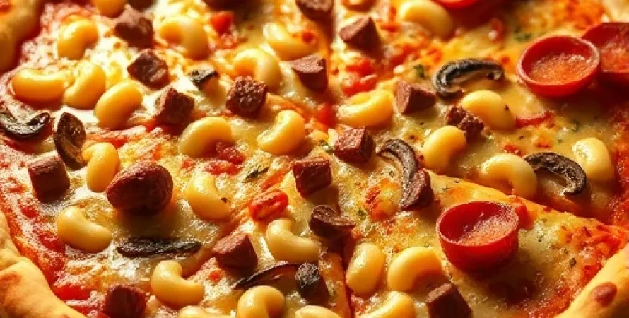 Pizza aux macaronis et fromage