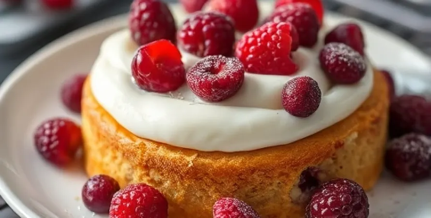 Pain au yogourt et cerises