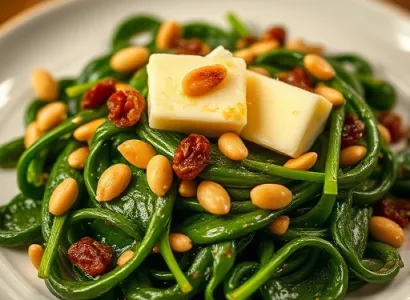 Épinard au beurre et noix de pine