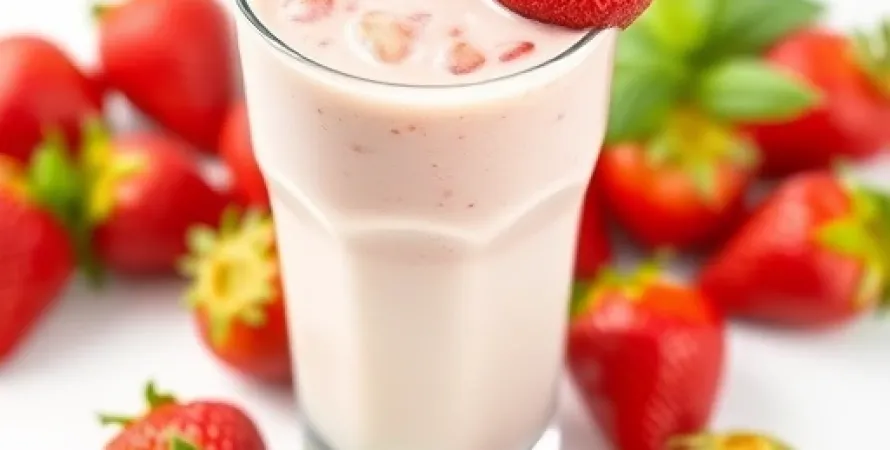 Smoothie aux fraises et au lait ribot