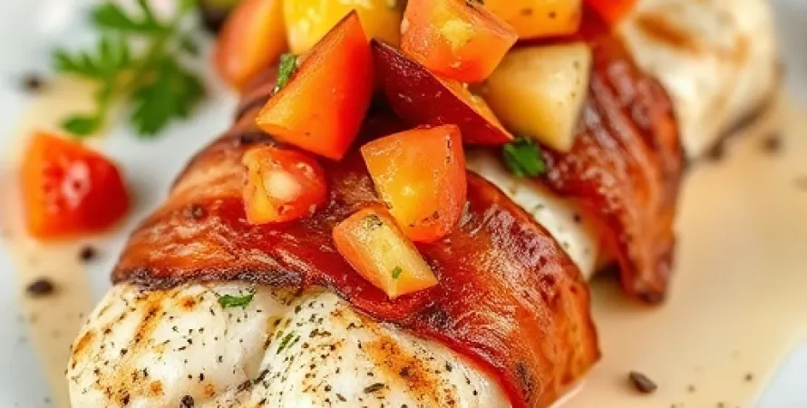 Tilapia au Bacon avec Salsa de Fruit