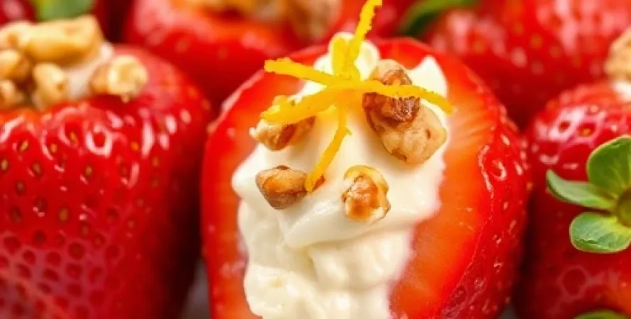 Fraises remplies au fromage