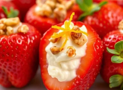 Fraises remplies au fromage