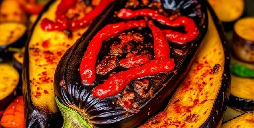 Aubergine au four épicée