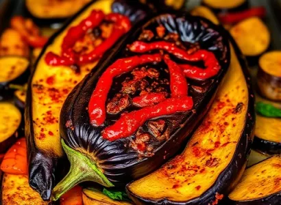 Aubergine au four épicée