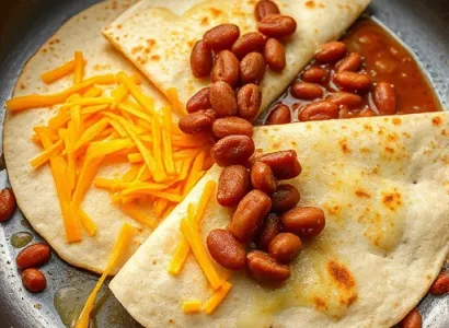 Tortillas au fromage et haricots
