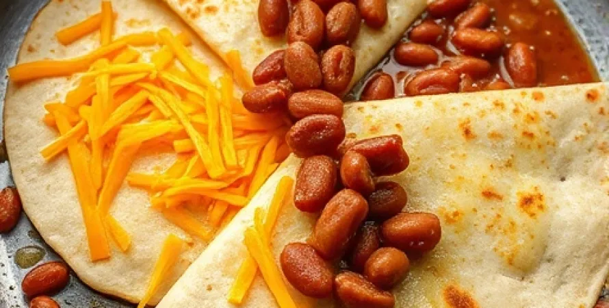 Tortillas au fromage et haricots