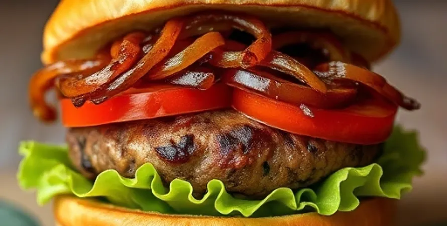 Burgers aux oignons caramélisés