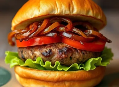 Burgers aux oignons caramélisés