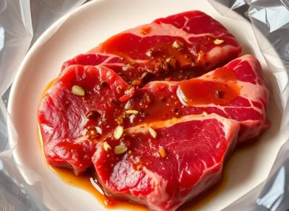 Marinade de boeuf au vinaigre de vin rouge
