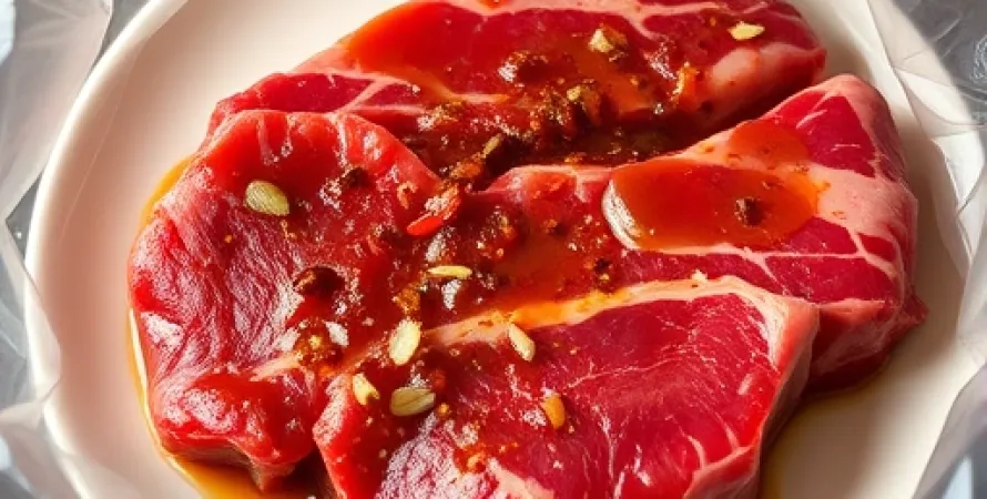 Marinade de boeuf au vinaigre de vin rouge