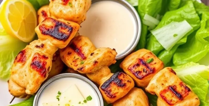 Brochettes de poulet à la Caesar