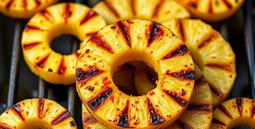 Ananas rôti au piment
