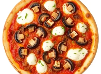 Pizza aux champignons bolognese
