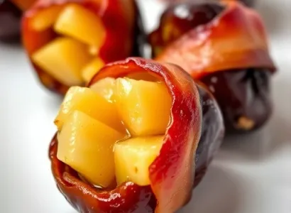 Dates remplies à l'ananas et bacon