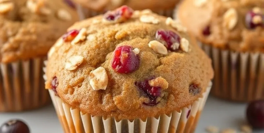 Muffins d'avoine et de canneberges