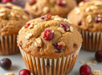 Muffins d'avoine et de canneberges