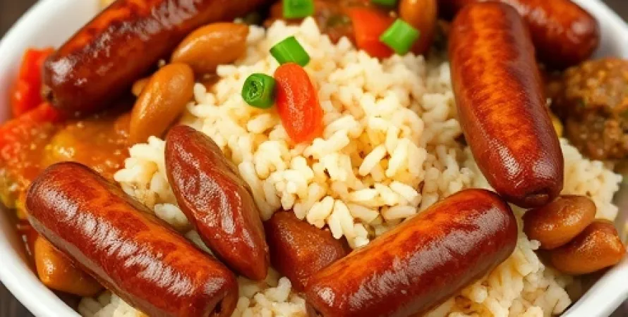 Jambalaya aux saucisses fumées