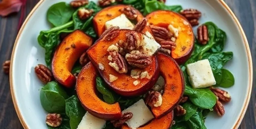 Courge rouge aux épinards et gruyère