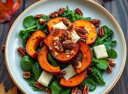 Courge rouge aux épinards et gruyère
