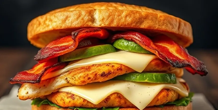 Sandwich de poulet au bacon grillé