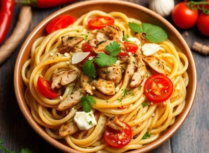 Pâtes au poulet mexicain