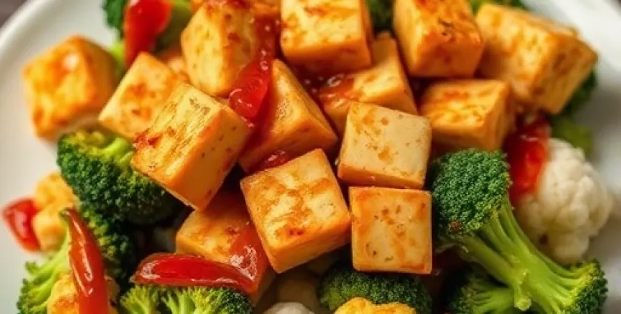 Tofu aux brocolis et chou-fleur