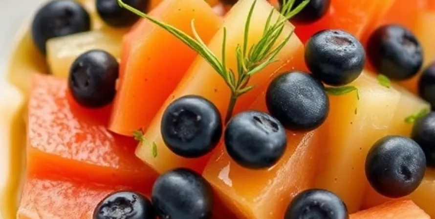 Salade de melon et de myrtille