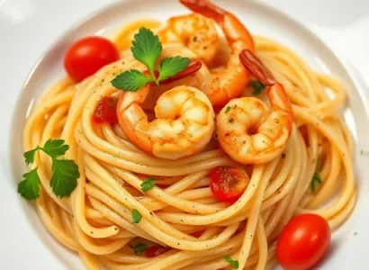 Pâtes aux crevettes cajun