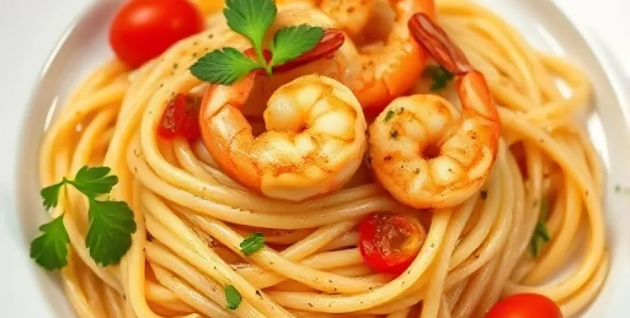 Pâtes aux crevettes cajun