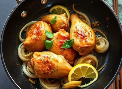 Poulet au citron et aux oignons