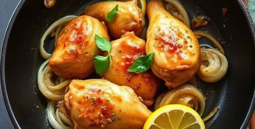 Poulet au citron et aux oignons