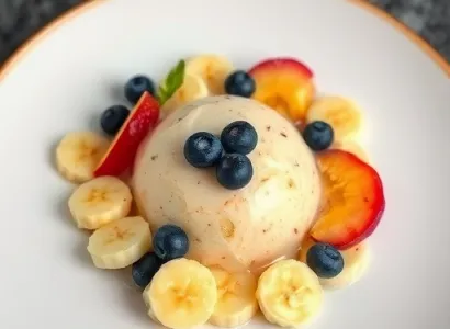 Sorbet aux bananes et aux pêches