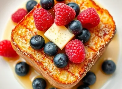 French Toast aux Bleuets et Framboises