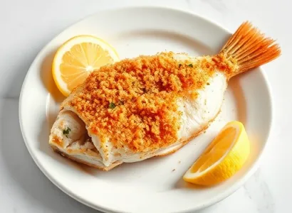 Poisson pané au four