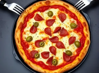 Pizza poêle au jambon