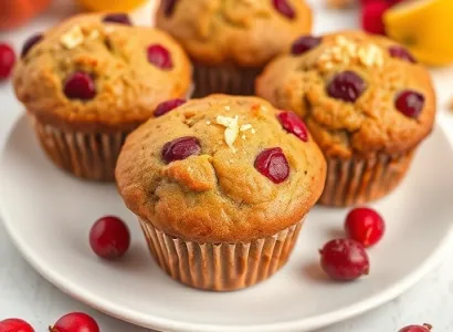 Muffins aux cranberries et zeste de citron
