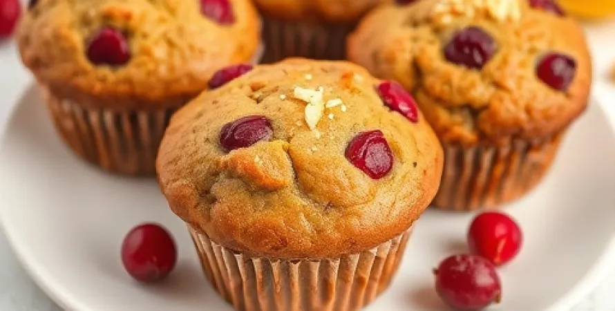 Muffins aux cranberries et zeste de citron